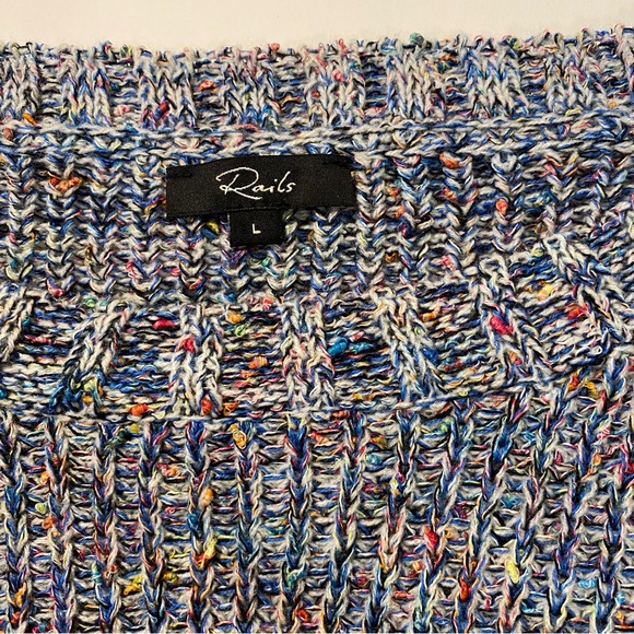 Rails Anthropologie Elsa Speckled Blue Long Sleeve Sweater - Picture 9 of 14